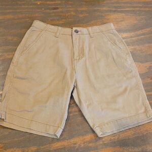 Men's Tan Flat Front Shorts